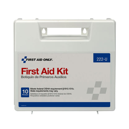 First Aid Only® Ten-Person First Aid Kit, Plastic Case with Dividers