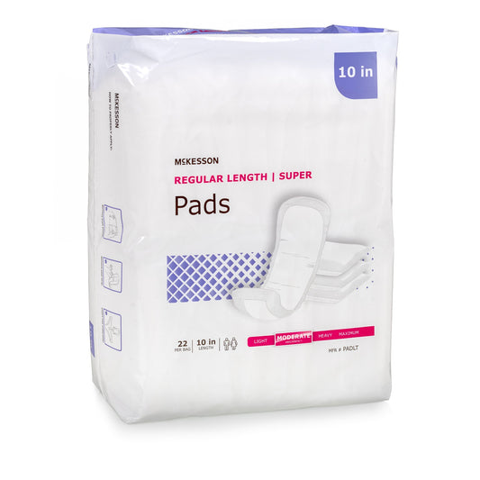 McKesson Super Moderate Absorbency Bladder Control Pad, 10-Inch Length