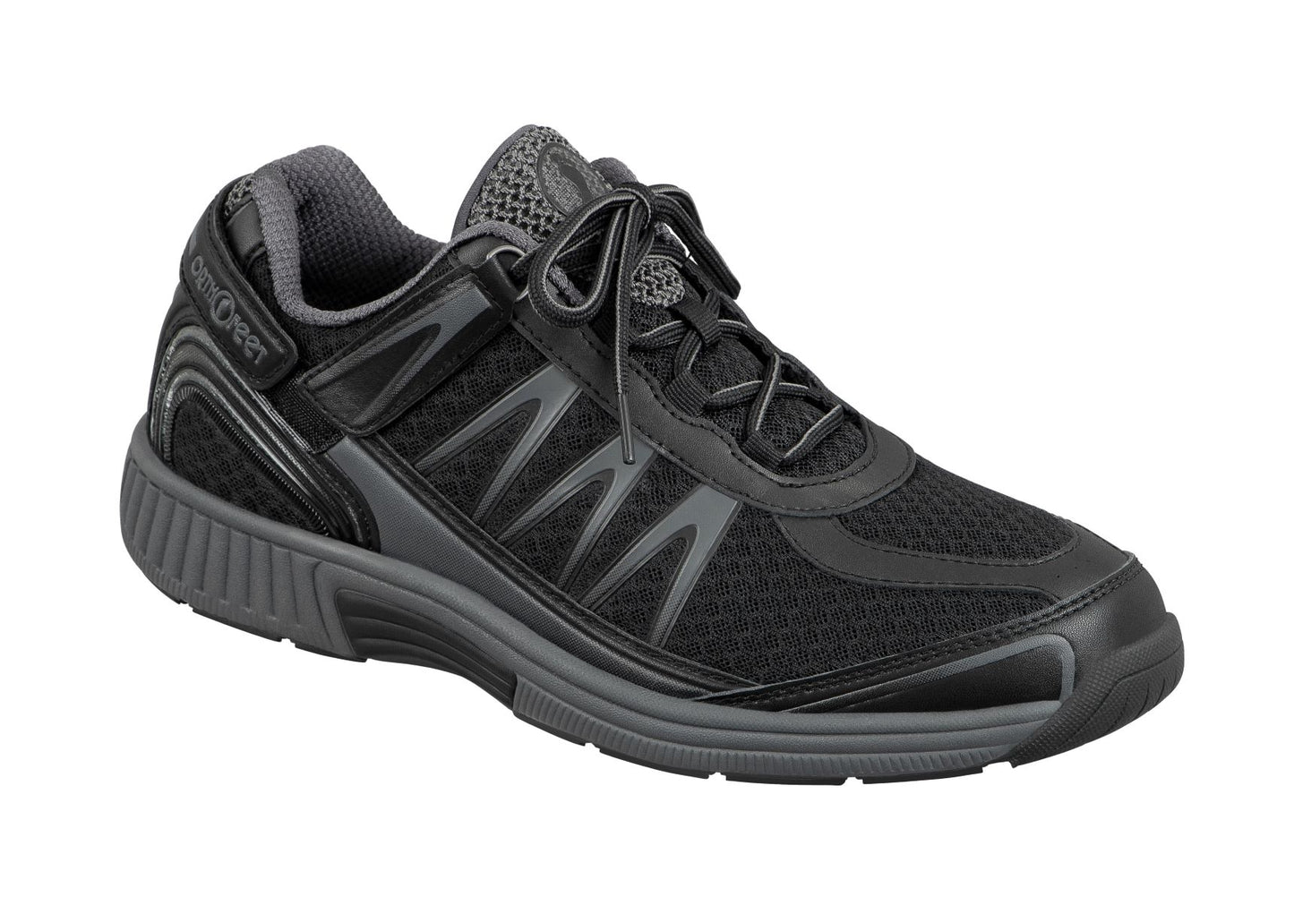 Sprint Men's Tie-Less Athletic Shoes, Black, angle view