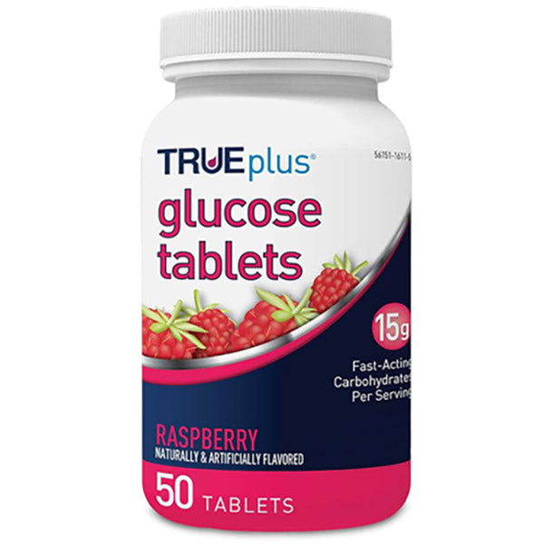 TRUEplus Glucose Tablets Raspberry