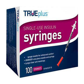 Trueplus Single-Use Insulin Syringe, 31G x 5/16", .3 mL (100 Count) 100ct