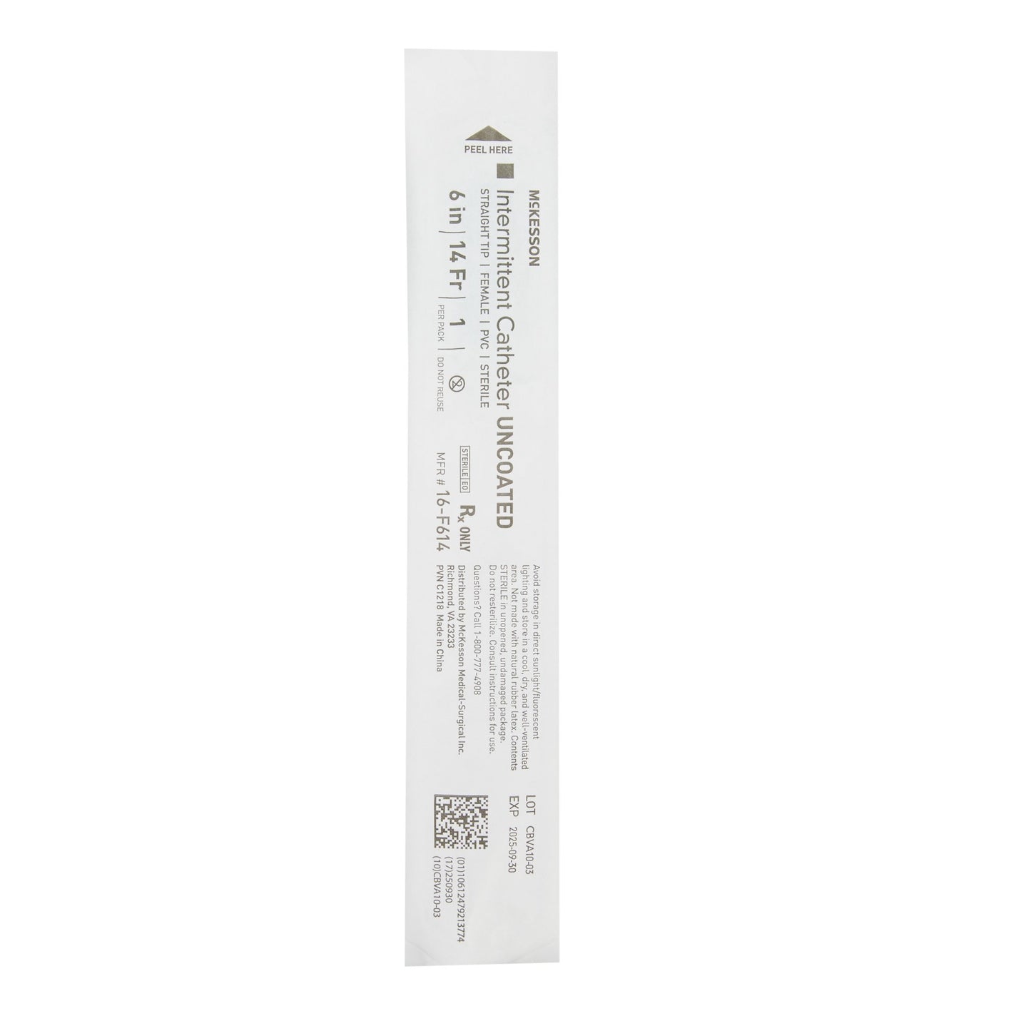 McKesson Female Urethral Catheter, 14 Fr