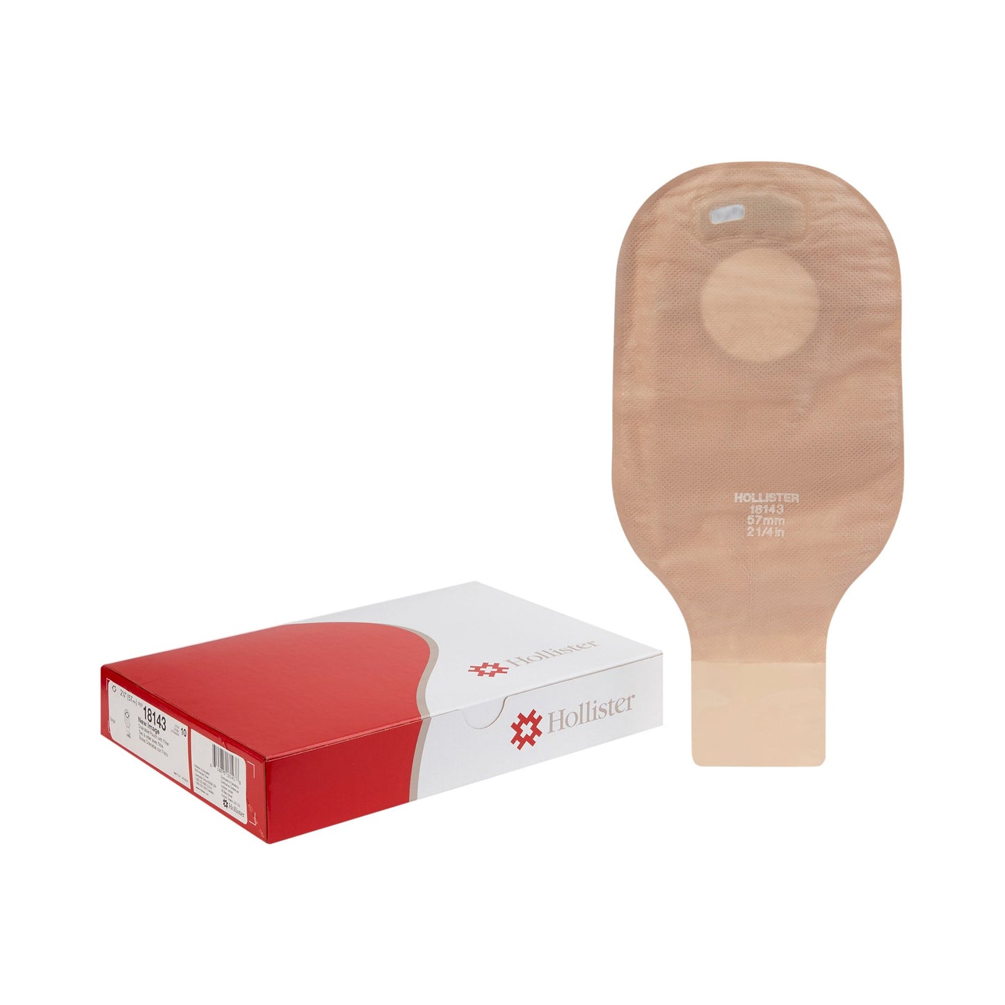 New Image™ 18143 2-Piece Beige Ostomy Pouch, Pre-cut to Fit 57 mm Stomas