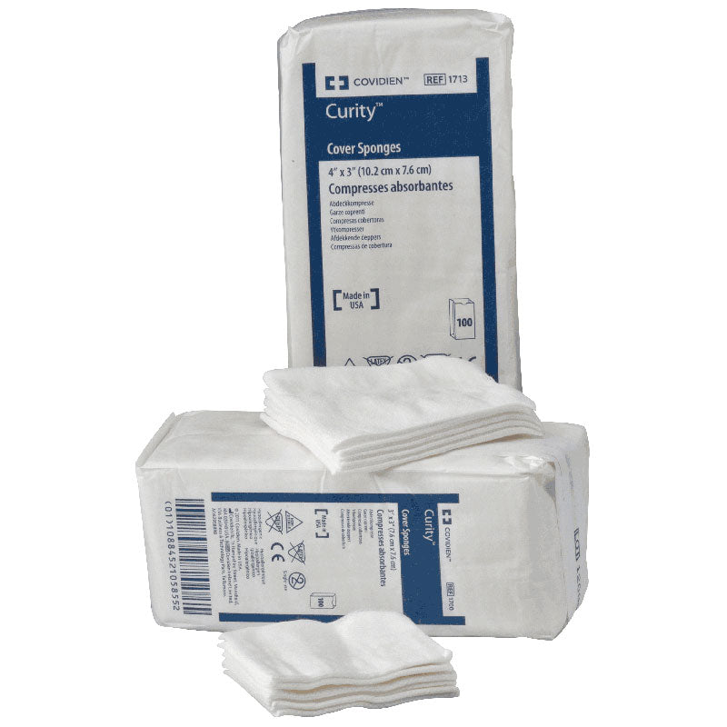 Curity Non-Woven Cover Sponge Non-Sterile 4" x 4" 4 Ply