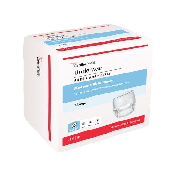 Underwear, Sure Care Extra, X-Large, 48"- 66" 14ct
