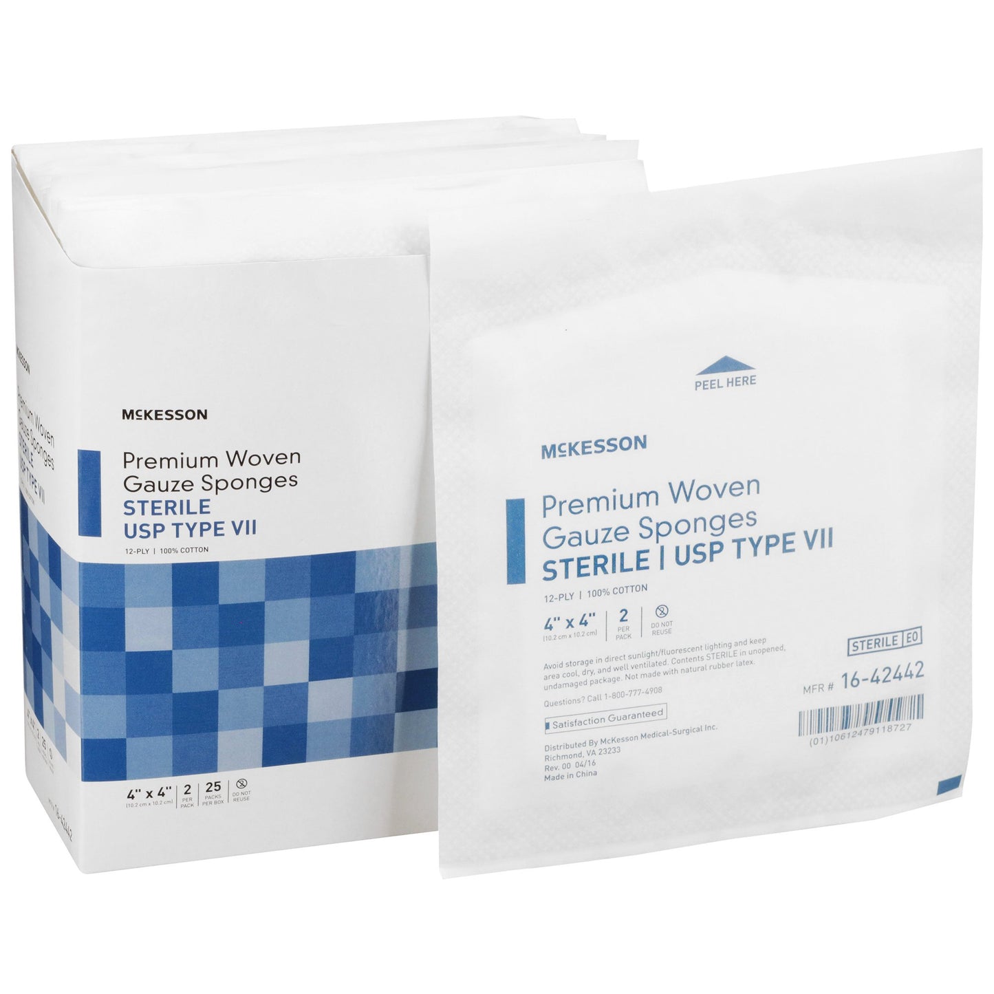 McKesson USP Type VII Gauze Sponge, 4 x 4 Inch