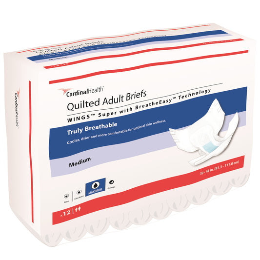 WINGS Super Quilted Brief with BreatheEasy Technology, Medium, 32" - 44"