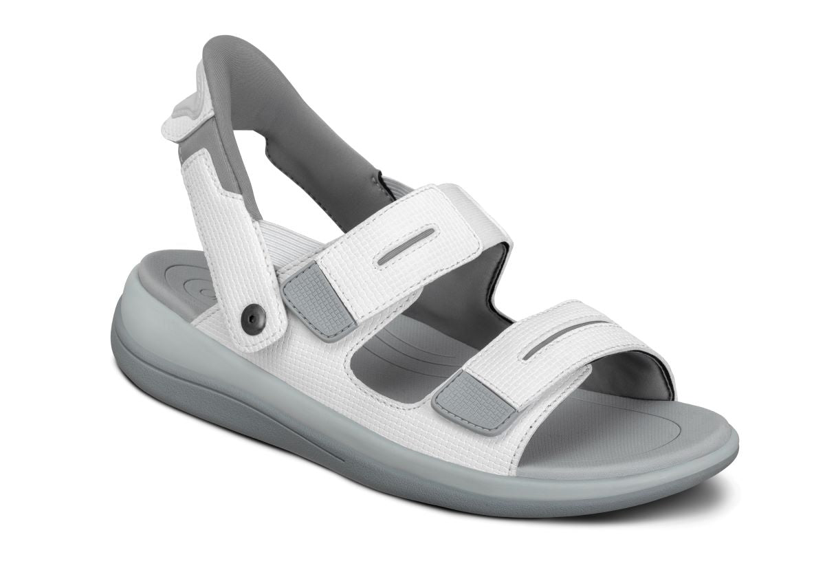 Calypso Women's Hands-Free Sandals, White, angle view