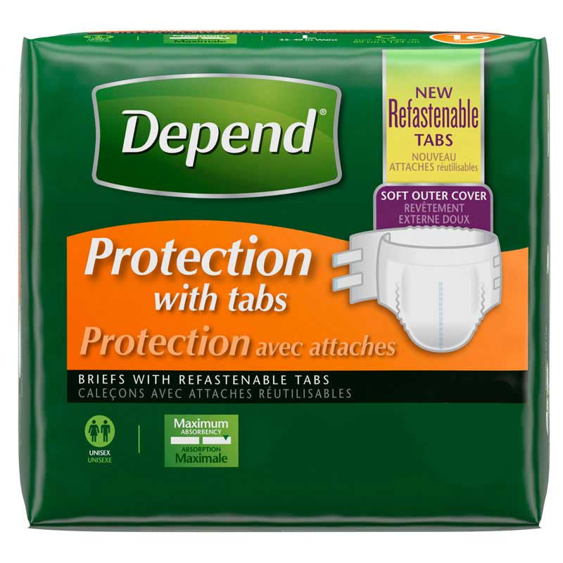 Depends Protection Brief with 4 Tabs Large 35" - 49"