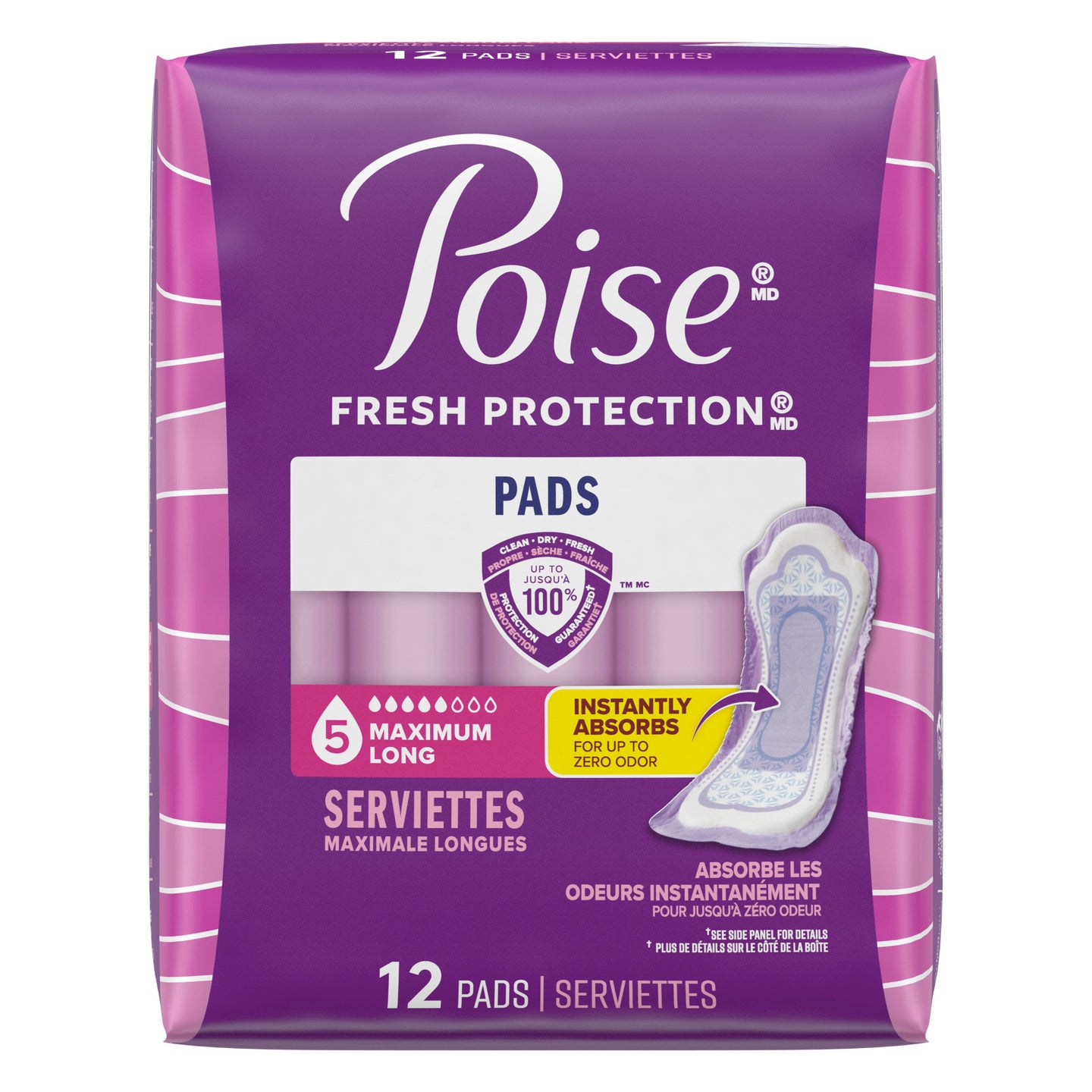 Poise Maximum Long Pads 14.06" Long 12 Count