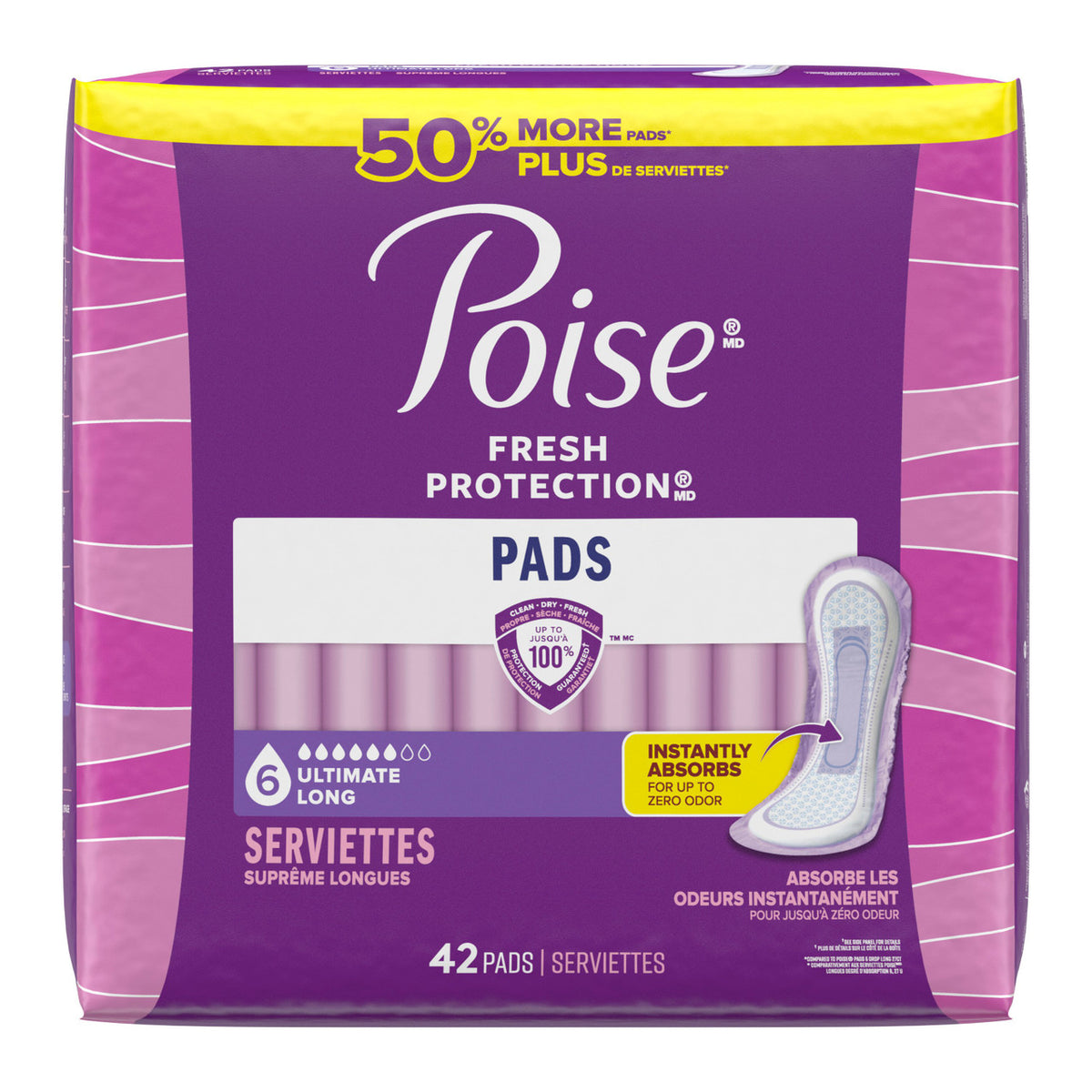 Poise Ultimate Absorbency Pad Bulk Pack Long Length