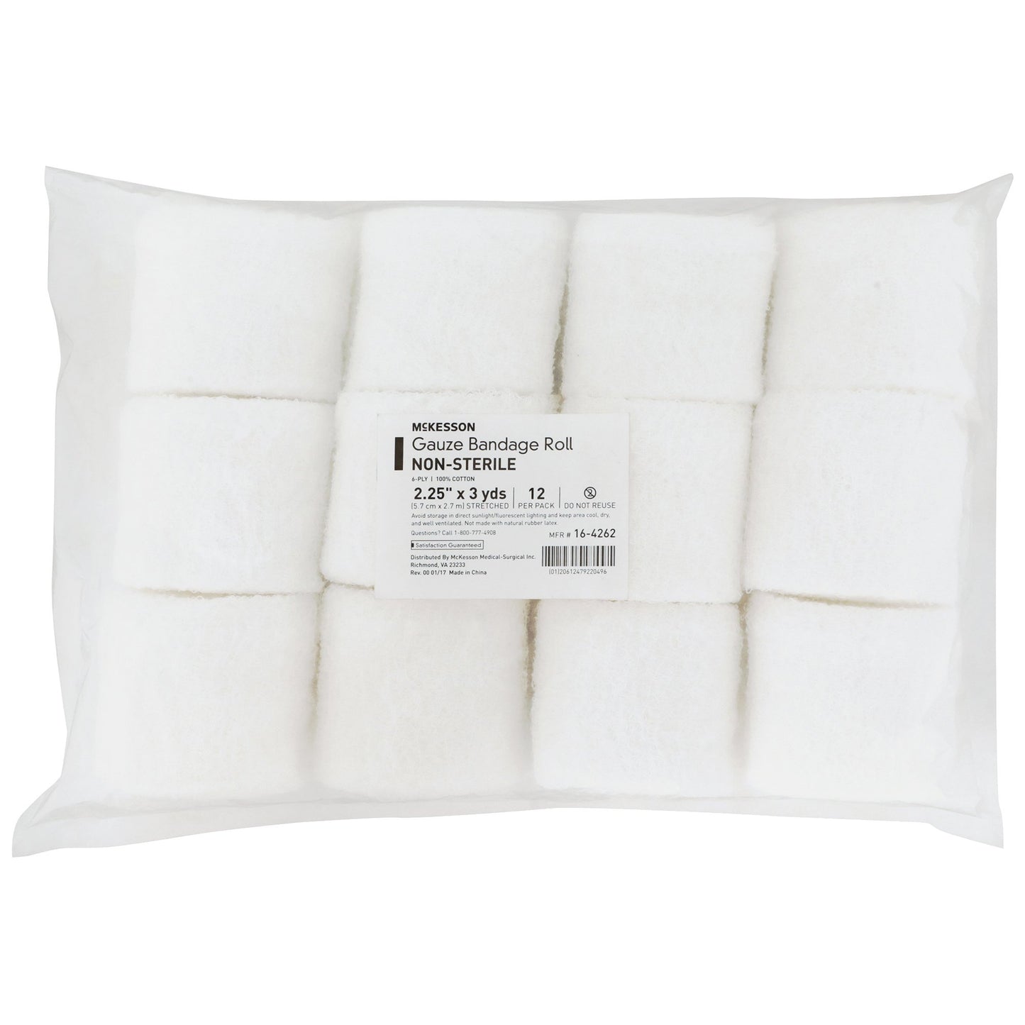 McKesson Fluff Bandage Roll, 2.5 Inch x 3 Yard, Gauze