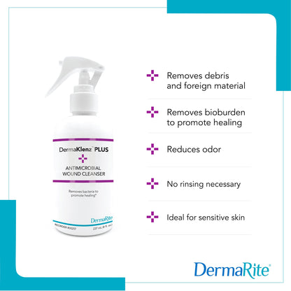 DermaRite®'s DermaKlenz PLUS Wound Cleanser - Spray Bottle, 8 oz.