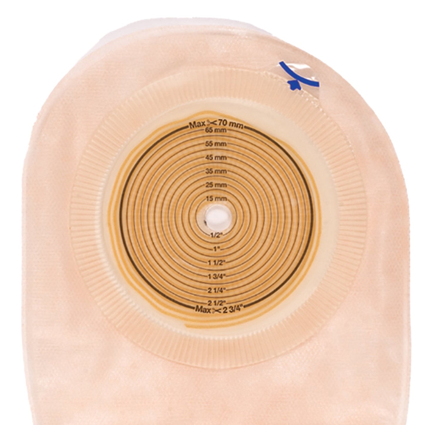 Assura® Flat One-Piece Transparent Colostomy Pouch, Cut to fit Stomas 10 – 76 mm