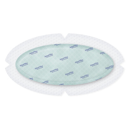 Zetuvit® Plus Silicone Border Super Absorbent Dressing, 4.7 x 9 Inch Oval