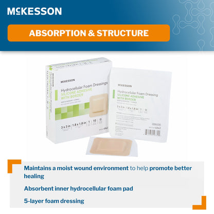 McKesson Silicone Adhesive with Border Silicone Foam Dressing