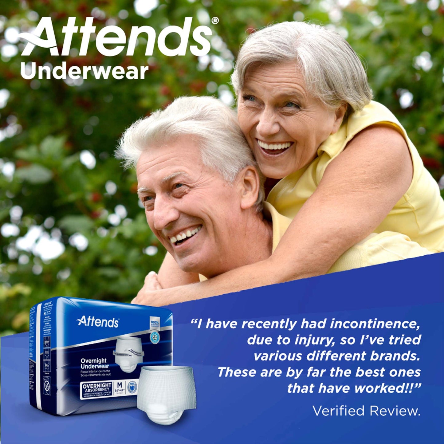 Attends® Overnight Underwear with Extended Wear Protection