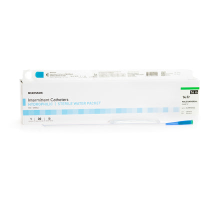 McKesson Hydrophilic-Coated PVC Urethral Catheter, Coudé Tip