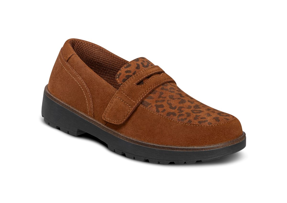 Shelly Women's Loafers, Brown Leopard, angle view