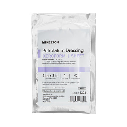 McKesson Xeroform Petrolatum Impregnated Dressings, 2 x 2 Inch
