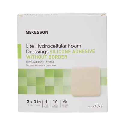 McKesson Lite Hydrocellular Foam Dressing w/ Silicone Adhesive w/o Border