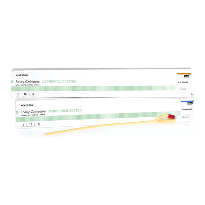 McKesson Hydrophilic-Coated Latex Foley Catheter, Coudé Tip
