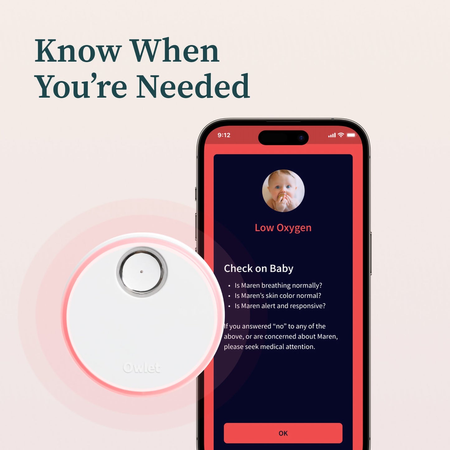 Owlet® Dream Sock® Smart Baby Monitor, Track Heart Rate and Oxygen