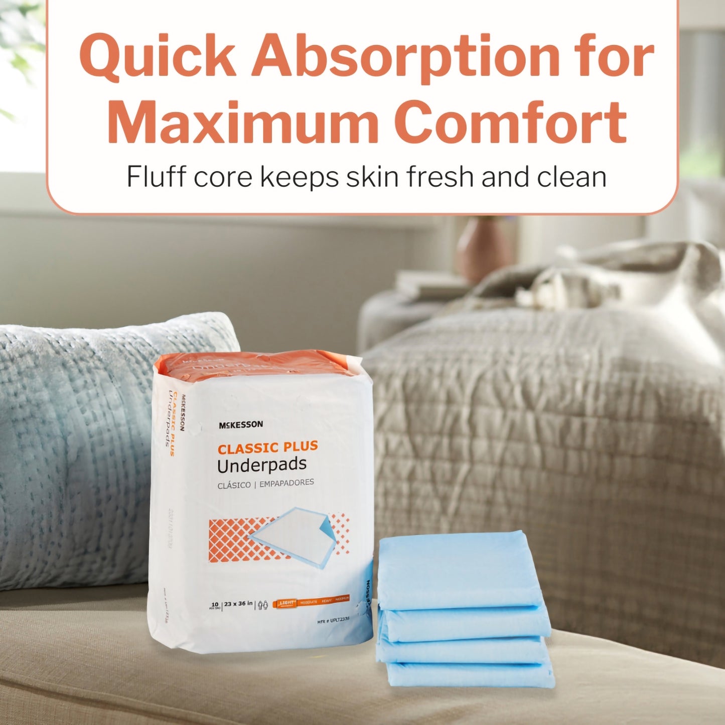 McKesson Classic Plus Light Absorbency Underpads