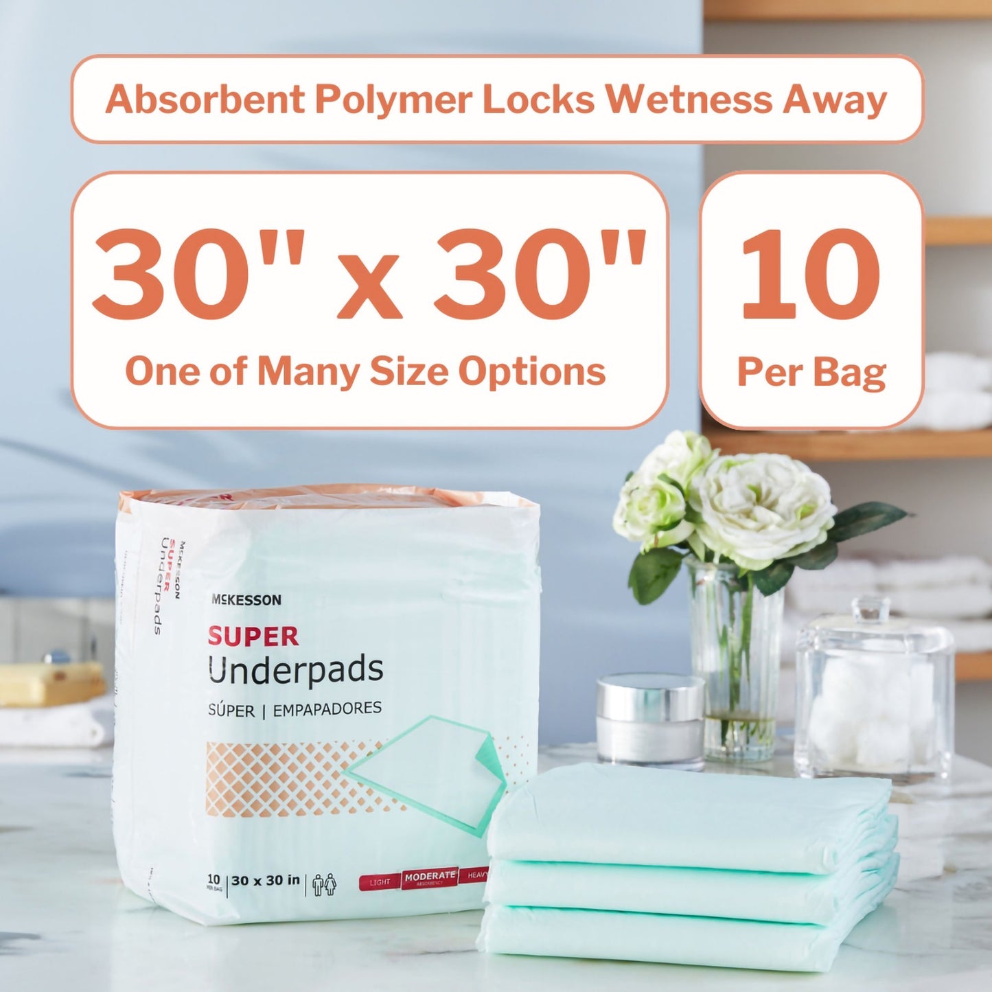 McKesson Super Moderate Absorbency Underpad