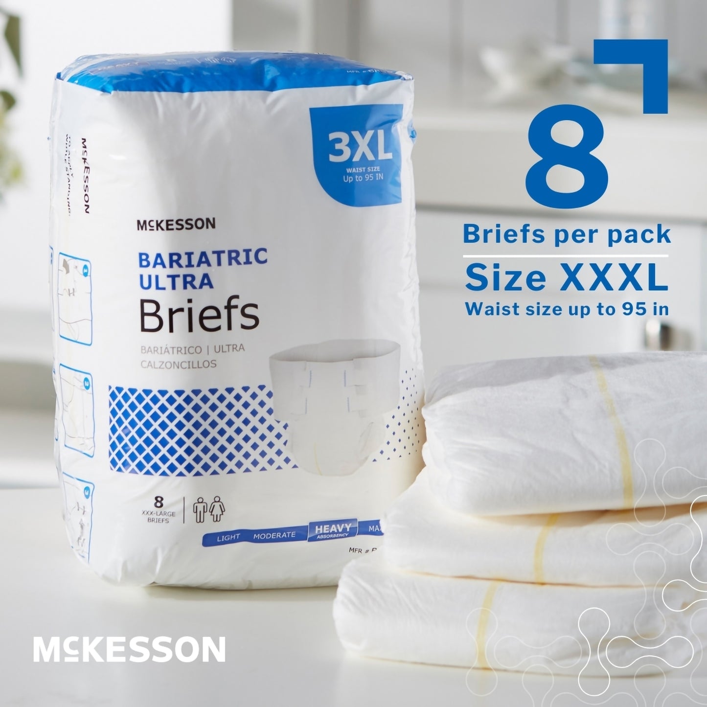 McKesson Ultra Heavy Absorbent Incontinence Brief, Bariatric