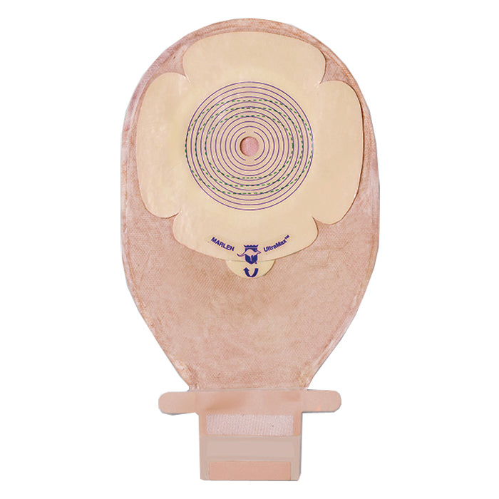 MegaMax 10" Flat Extended Wear One-Piece Drainable Pouch Cut-to-Fit Starter Hole Round Stoma Opening Transparent 5 Count