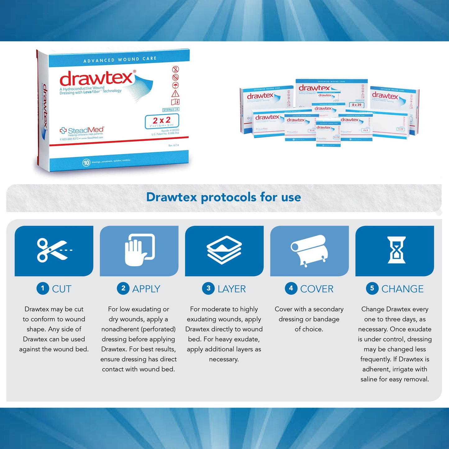 Drawtex® Nonadherent Dressing, White