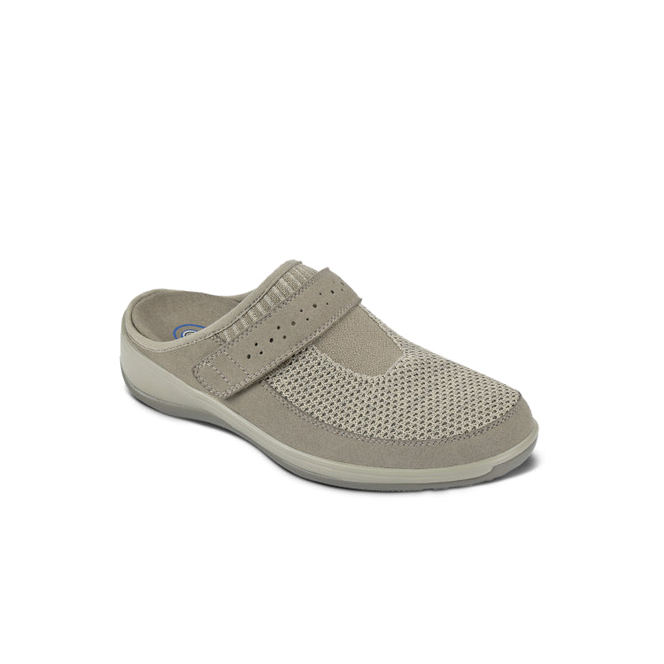 Louise Women's Adjustable Strap Slippers, Beige, angle view