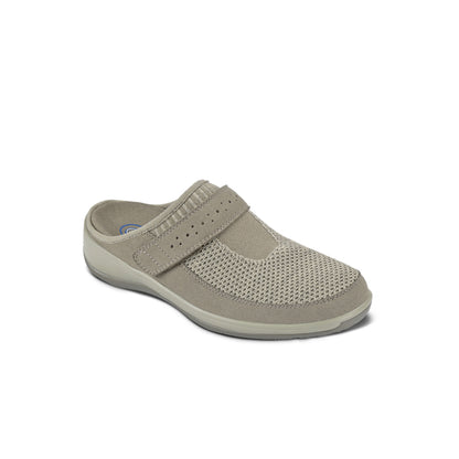 Louise Women's Adjustable Strap Slippers, Beige, angle view