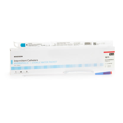McKesson Hydrophilic-Coated PVC Urethral Catheter, Straight Tip