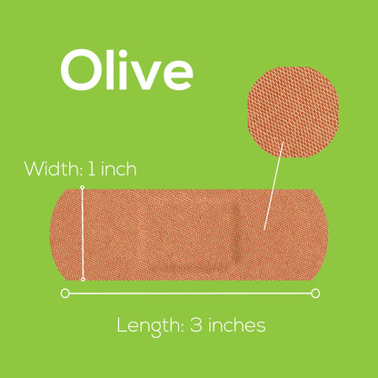 Tru-Colour Skin Tone Shade Fabric Bandage Adhesive Strips – 1 x 3 Inch, Up to 4 Inch Length