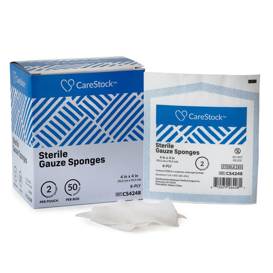 CareStock™ Sterile Gauze Sponge, 4 x 4 Inch