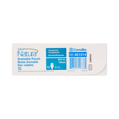 Sur-Fit Natura® Two-Piece Transparent Colostomy Pouch, Vinyl