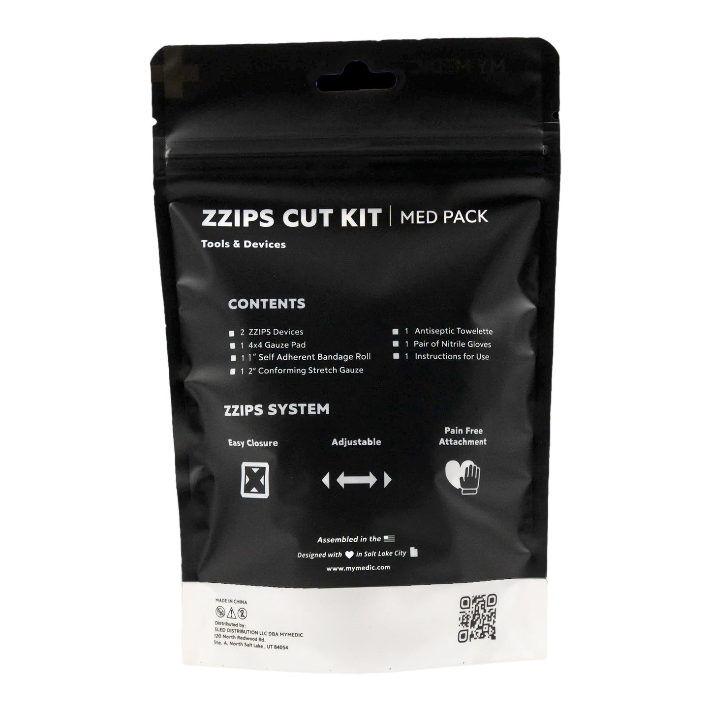 Med Packs™ Zzips First Aid Kit for Cuts, Lacerations in Portable Pouch