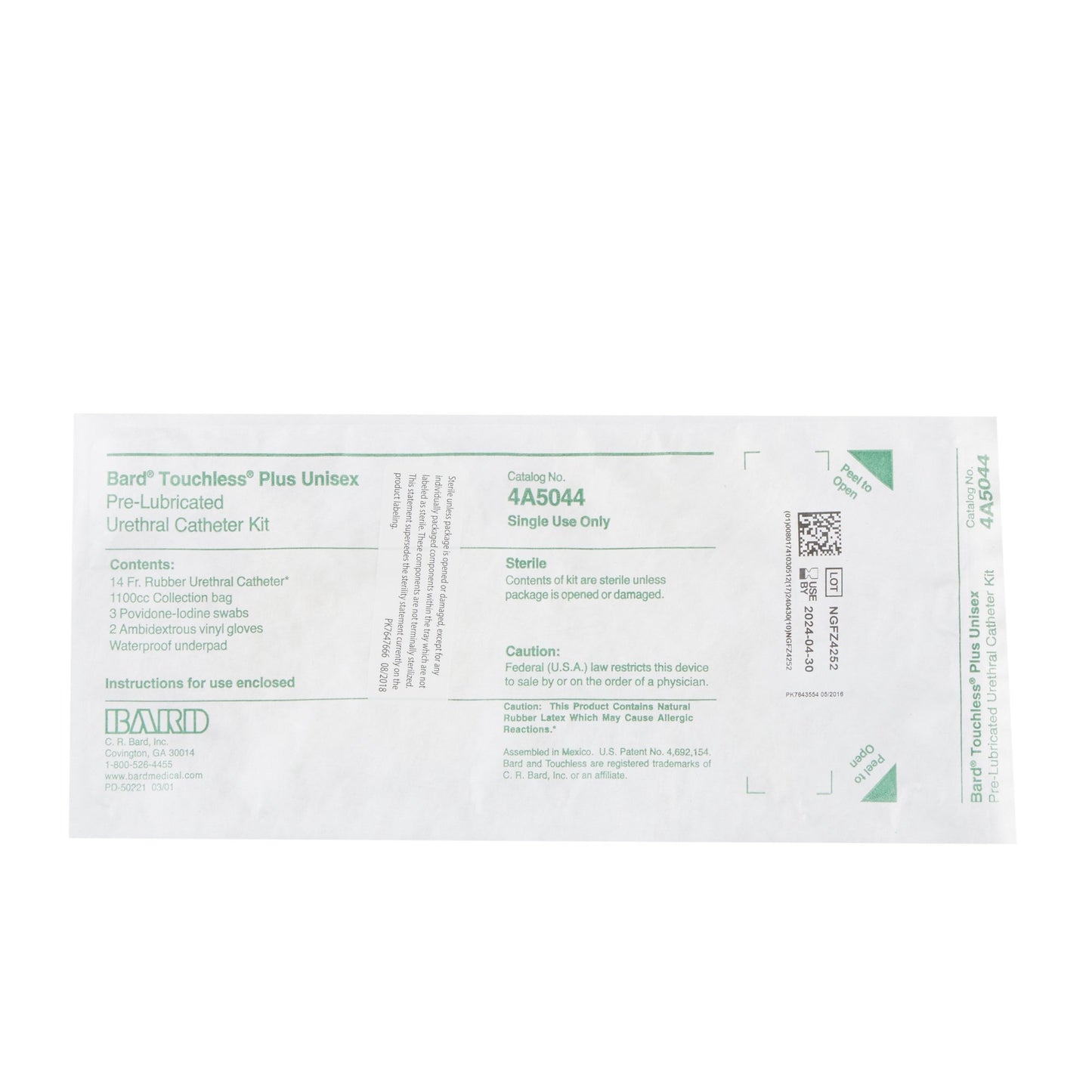 Touchless® Plus Intermittent Catheter Kit, Latex