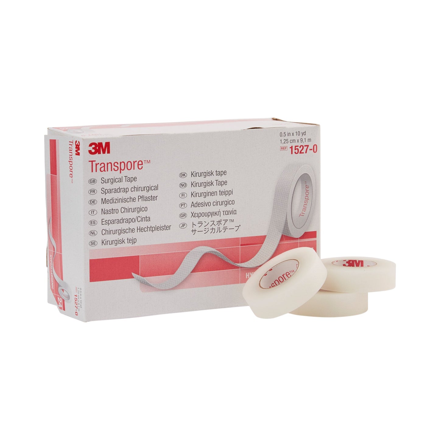 3M™ Transpore™ Plastic Medical Tape, 1/2 Inch x 10 Yard