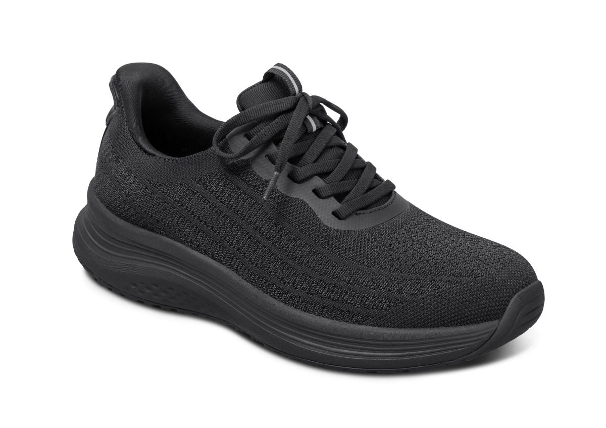 Nira Women's Hands-Free Athletic Shoes, Black/Black, angle view