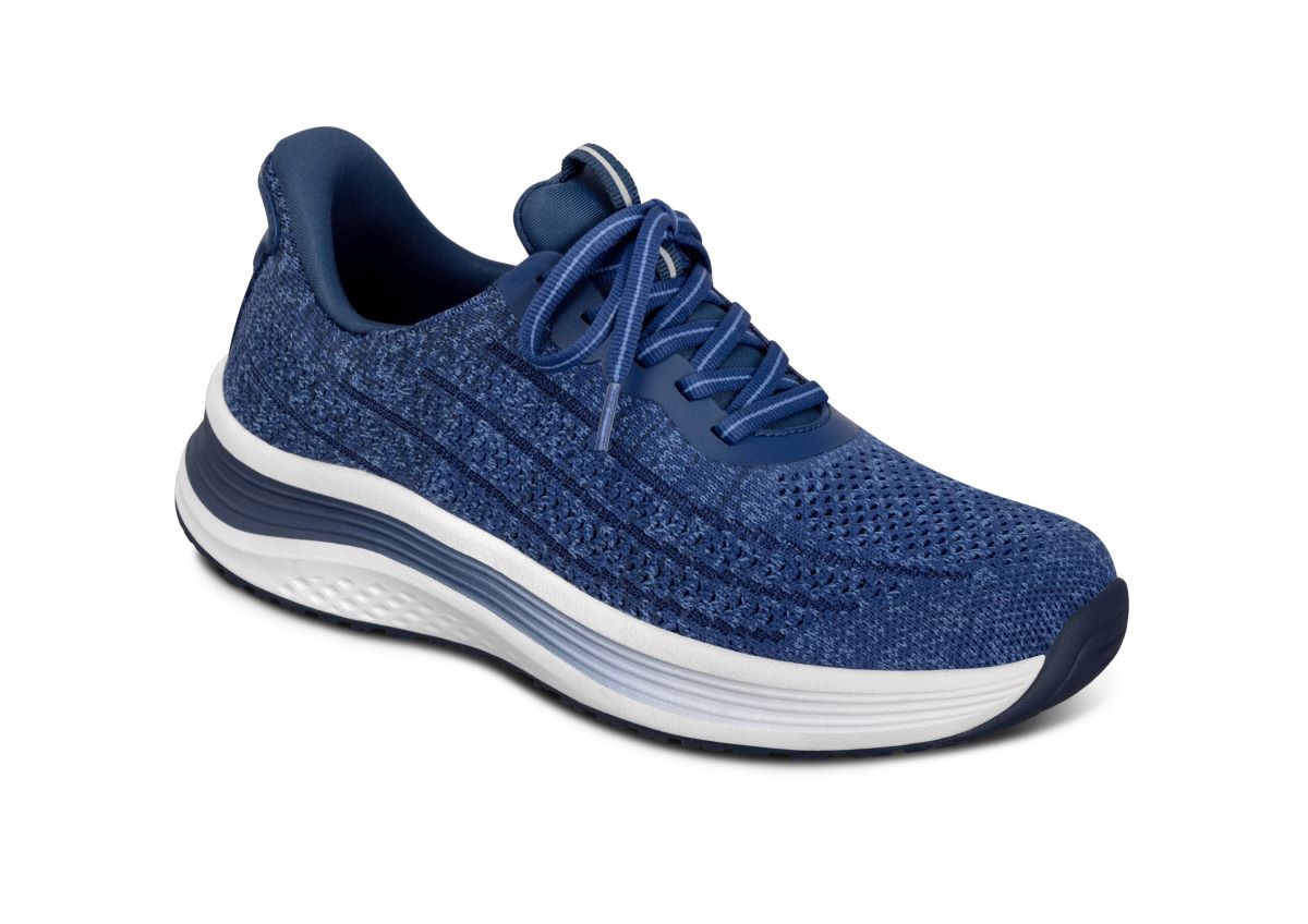 Nira Women's Hands-Free Athletic Shoes, Indigo/Blue, angle view