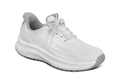 Nira Women's Hands-Free Athletic Shoes, White, angle view