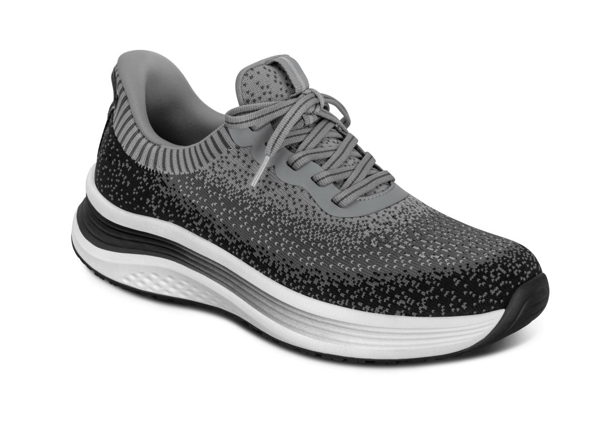 Nira Women's Hands-Free Athletic Shoes, Black/Gray, angle view