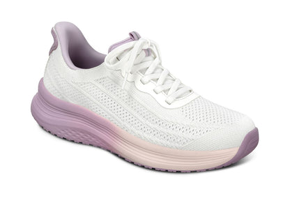 Nira Women's Hands-Free Athletic Shoes, White/Lavender, angle view