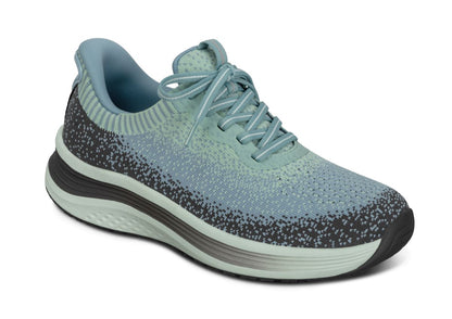 Nira Women's Hands-Free Athletic Shoes, Blue/Green, angle view