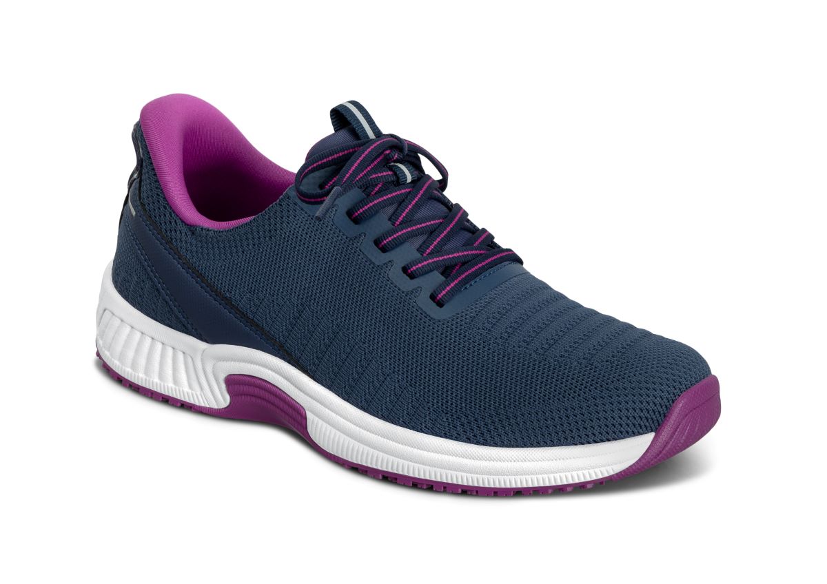 Kita Women's Hands-Free Athletic Shoes, Navy/Orchid, angle view
