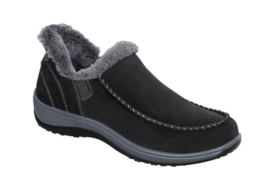 Lorin Women's Hands-Free Suede Indoor/Outdoor Slipper Shoes, Black, angle view