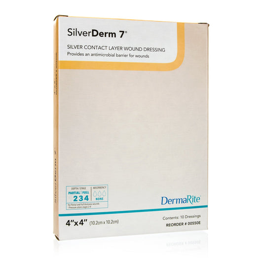 SilverDerm 7 Silver Contact Layer Dressing 4" x 4"